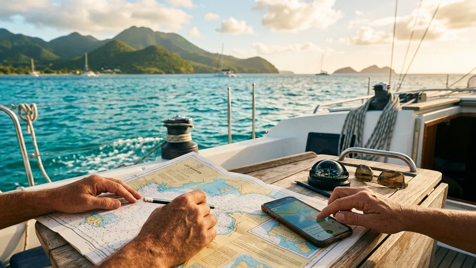 Cartes marines en Guadeloupe : papier, appli et bon sens à bord : photo de couverture pour illustrer cet article