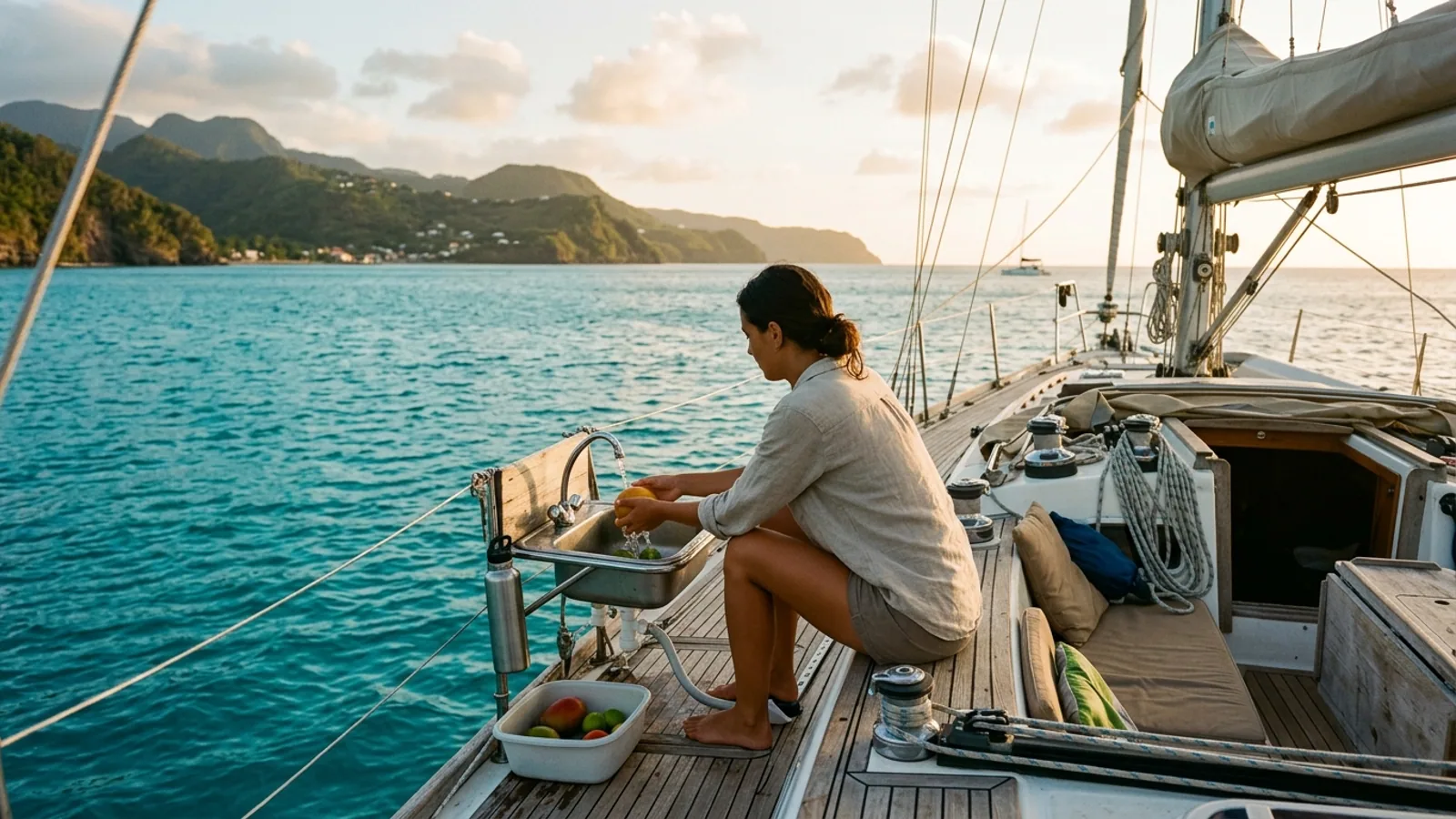Économiser l'eau sur un bateau aux Antilles sans gâcher le confort : photo de couverture pour illustrer cet article