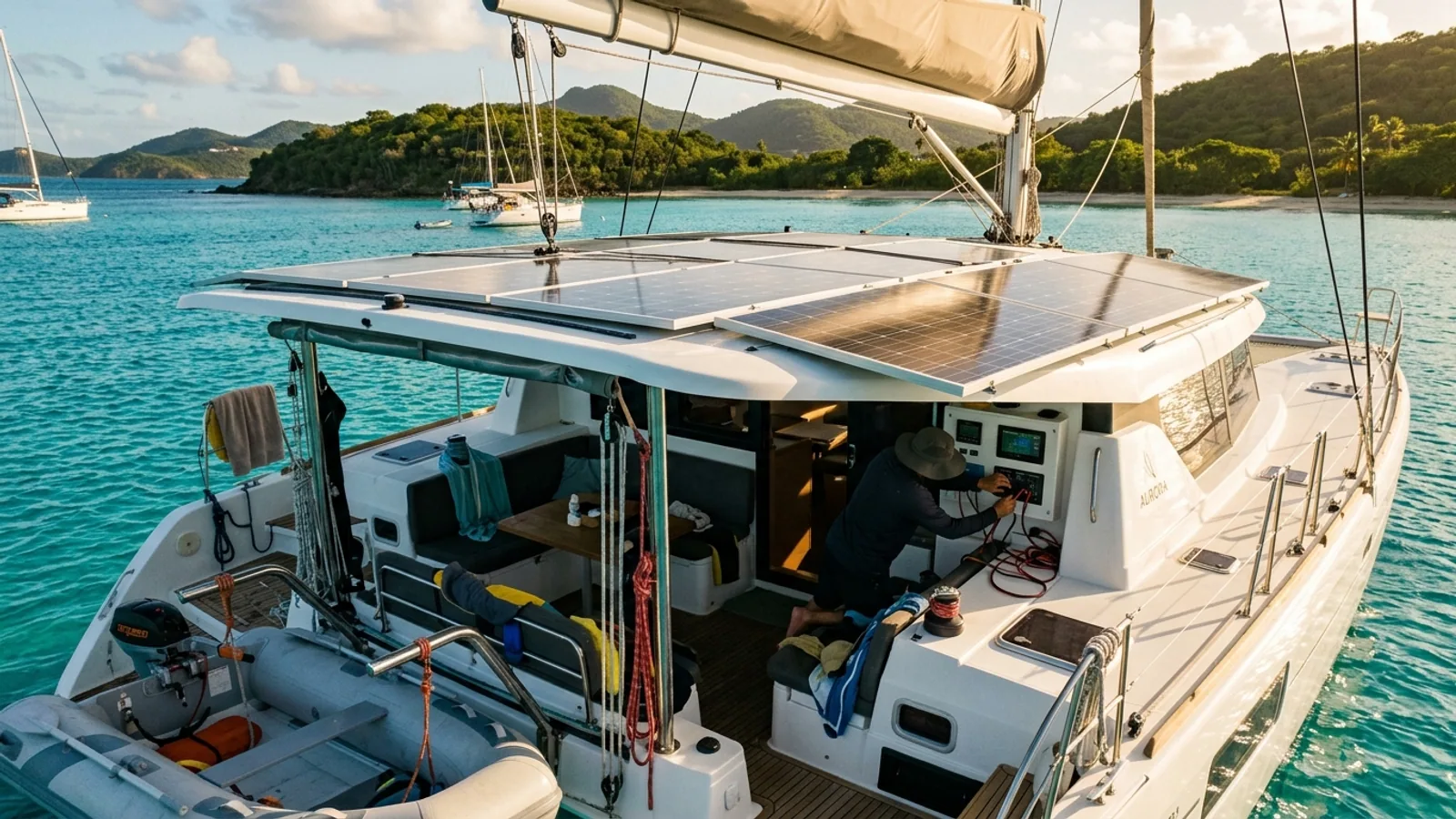 Énergie solaire sur un voilier aux Antilles : ce que ça change vraiment à bord : photo de couverture pour illustrer cet article