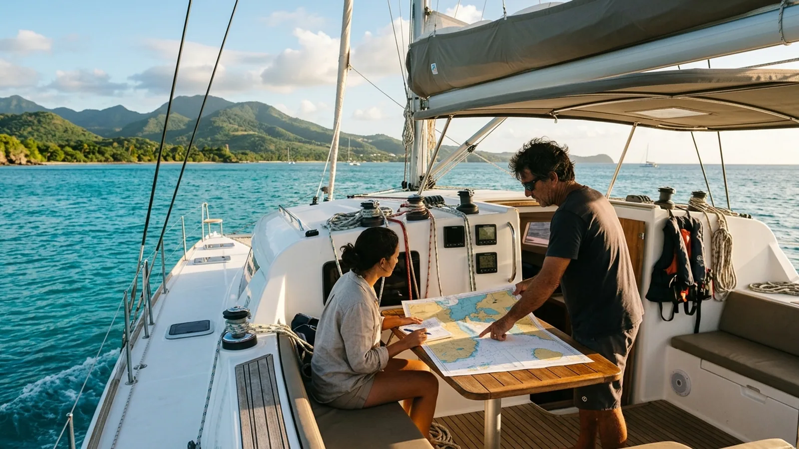 Ce que vous demandez à un skipper avant de louer un bateau en Guadeloupe : photo de couverture pour illustrer cet article
