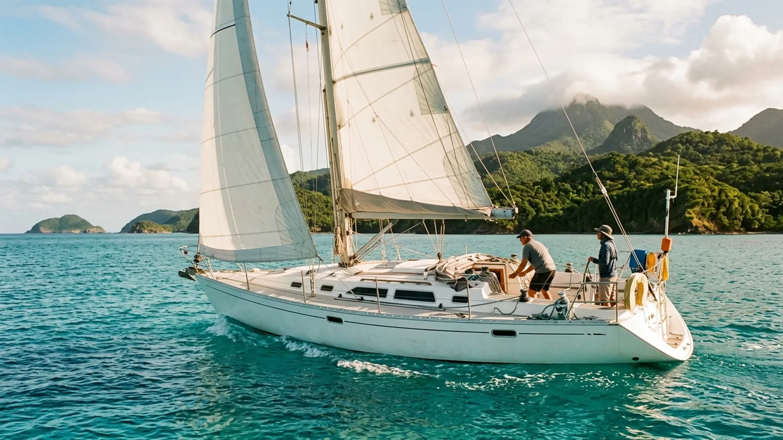 Naviguer en Guadeloupe en juin : intersaison, météo et choix de bateau : photo de couverture pour illustrer cet article