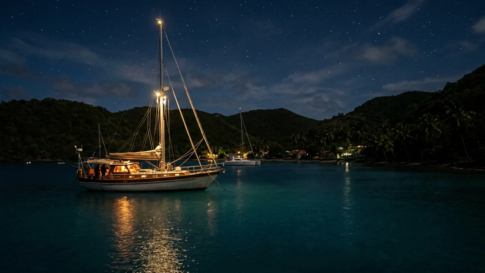 Mouillage de nuit en Guadeloupe : choisir un abri rassurant pour bien dormir au mouillage : photo de couverture pour illustrer cet article
