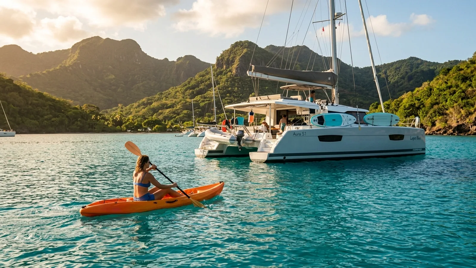 Paddle ou kayak pendant une croisière en Guadeloupe : encombrement ou vraie liberté à bord ? : photo de couverture pour illustrer cet...