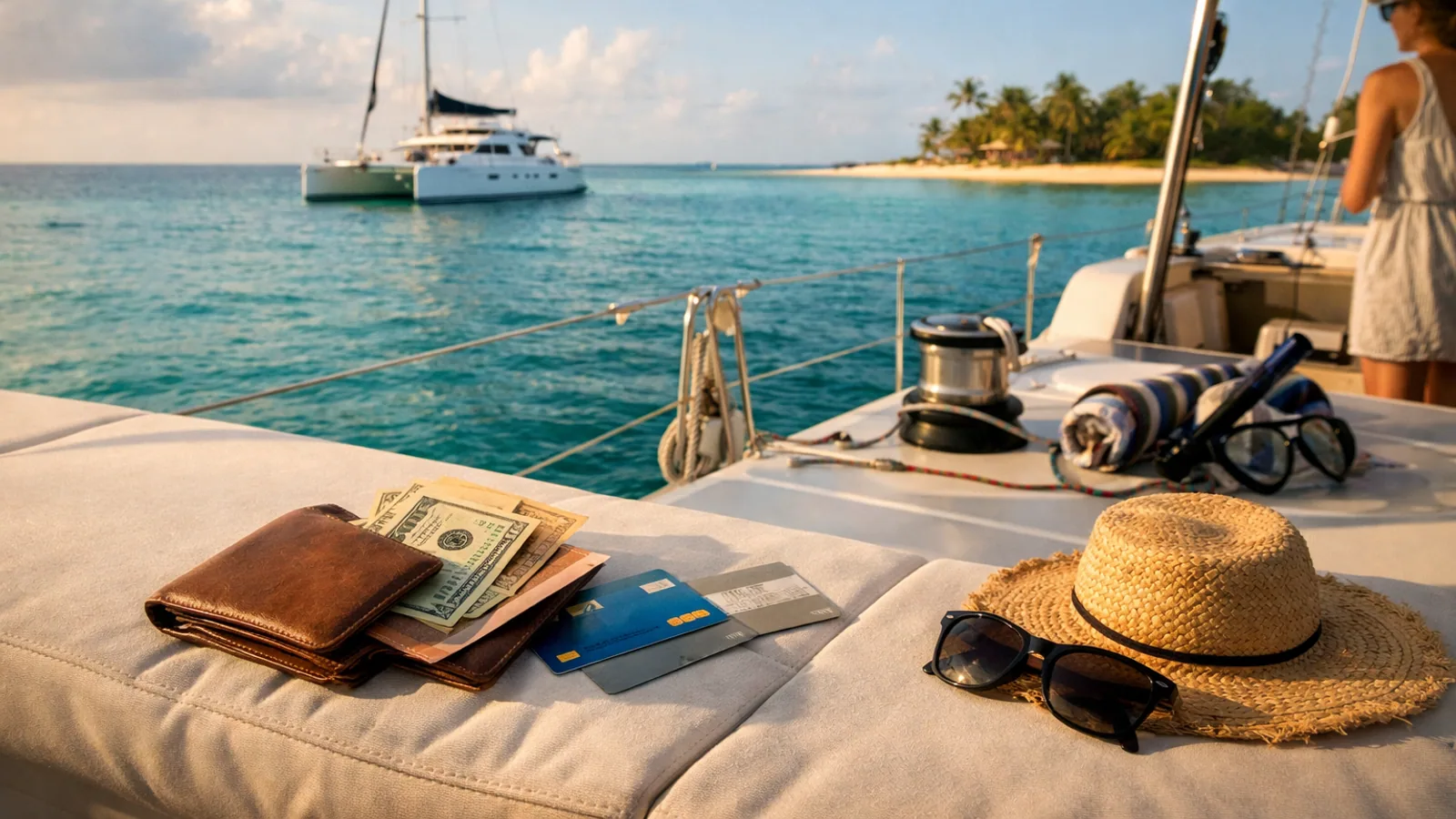 Paiement dans une petite escale antillaise pendant une croisière